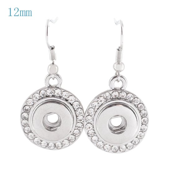 (image for) Mini Snap 12mm - Earrings Rhinestone Halo - Click Image to Close