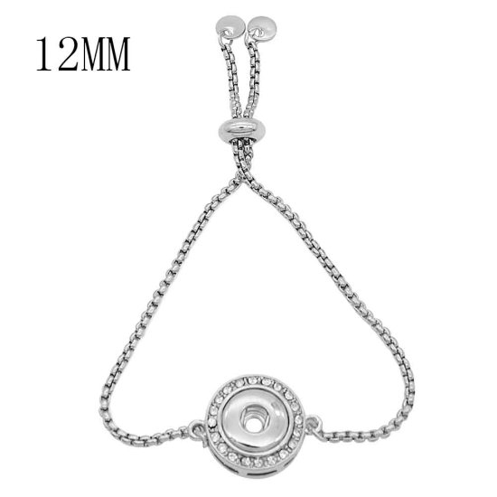 (image for) Mini 12mm Snap Jewelry Adjustable Slider Bracelet Halo - Click Image to Close