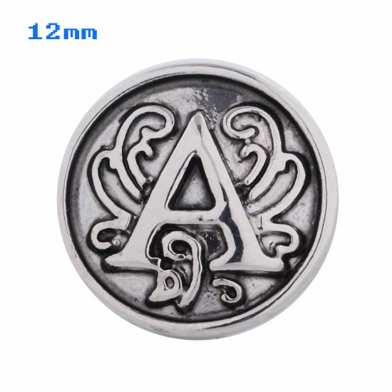 (image for) Mini Snap 12mm - Metal Letter A - Click Image to Close