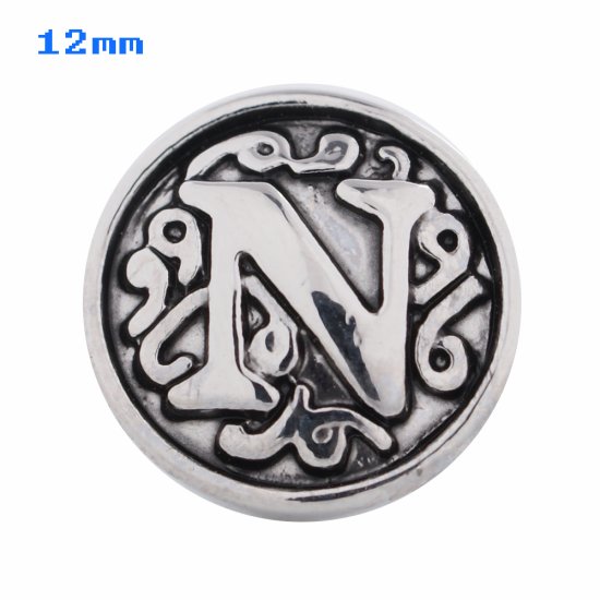 (image for) Mini Snap 12mm - Metal Letter N - Click Image to Close