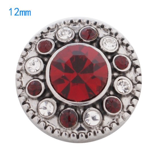 (image for) Mini Snap 12mm - Rhinestone Red Designer - Click Image to Close