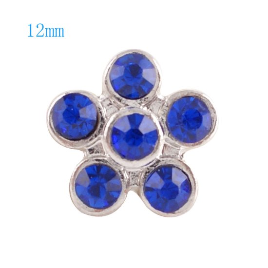 (image for) Mini Snap 12mm - Rhinestone Cluster Dark Blue - Click Image to Close