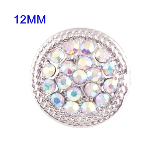 (image for) Mini Snap 12mm - Crystal AB Silver Rim - Click Image to Close