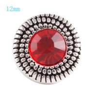 (image for) Mini Snap 12mm - Rhinestone Raised Dot Antique Red