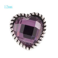 (image for) Mini Snap 12mm - Rhinestone Heart Purple