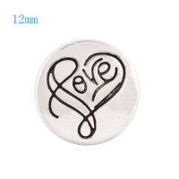 (image for) Mini Snap 12mm - Metal Love Heart Shaped