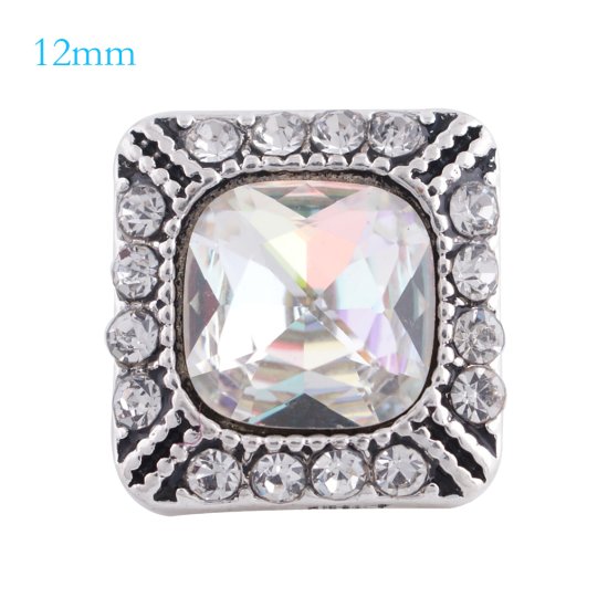 (image for) Mini Snap 12mm - Rhinestone Antique Square AB - Click Image to Close