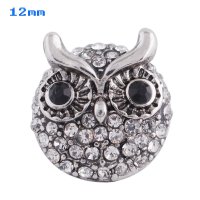 (image for) Mini Snap 12mm - Rhinestone Owl