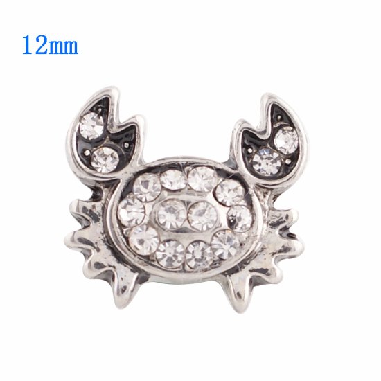 (image for) Mini Snap 12mm - Rhinestone Crab Clear - Click Image to Close