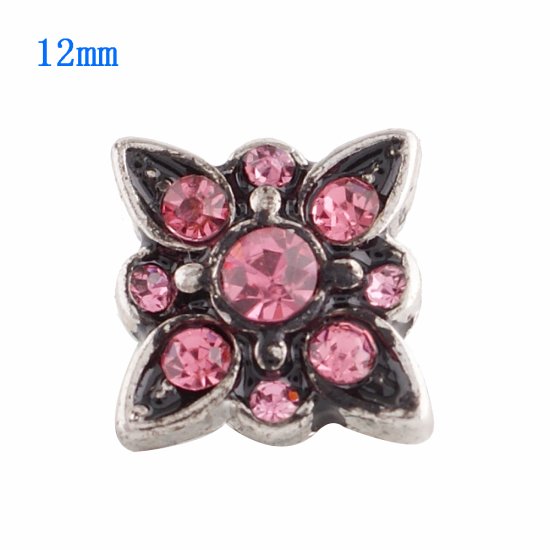 (image for) Mini Snap 12mm - Rhinestone Points Pink - Click Image to Close