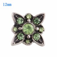 (image for) Mini Snap 12mm - Rhinestone Points Lime