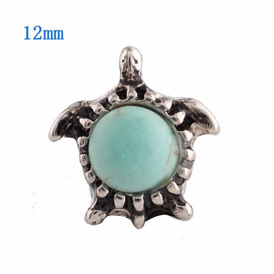 (image for) Mini Snap 12mm - Turquoise Turtle - Click Image to Close