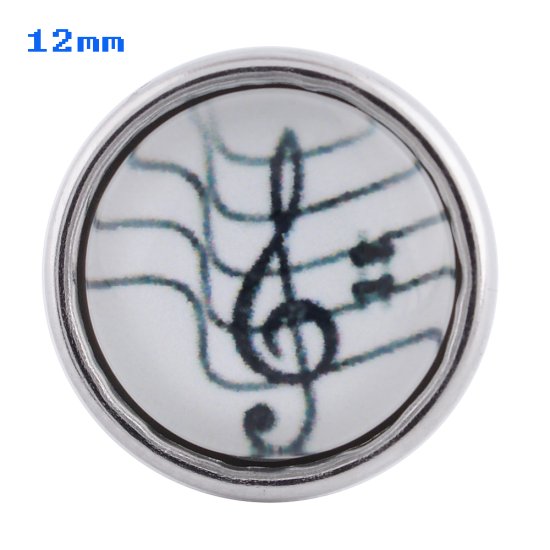 (image for) Mini Snap 12mm - Glass Music Note - Click Image to Close