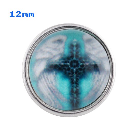 (image for) Mini Snap 12mm - Glass Cross & Wings - Click Image to Close