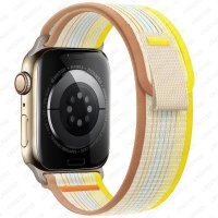 (image for) Cream, Brown, & Yellow Apple Trail Nylon Elastic Bands 38mm 40mm 41mm