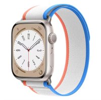 (image for) White, Blue, & Orange Apple Trail Nylon Elastic Bands 42mm 44mm 45mm 49mm