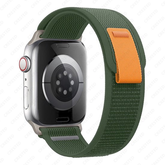 (image for) Dark Green Apple Trail Nylon Elastic Bands 38mm 40mm 41mm - Click Image to Close