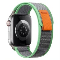 (image for) Gray & Light Green Apple Trail Nylon Elastic Bands 38mm 40mm 41mm