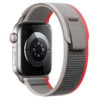 (image for) Gray & Red Apple Trail Nylon Elastic Bands 38mm 40mm 41mm