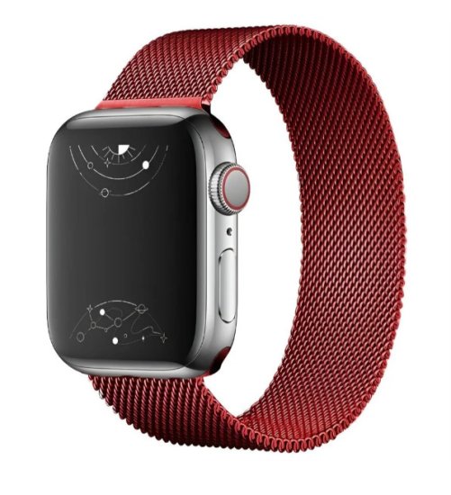 (image for) Red Apple Magnetic Milanese Compatible with Apple Watch Bands 38mm 40mm 41mm - Click Image to Close