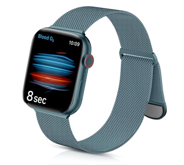 (image for) Porcelain Blue Apple Magnetic Milanese Compatible with Apple Watch Bands 38mm 40mm 41mm - Click Image to Close