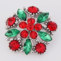 (image for) Snap Jewelry Rhinestone - Green & Red Holiday