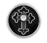 (image for) Snap Jewelry Enamel - Cross Black & Clear