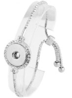 (image for) Snap Jewelry Adjustable Slider Bracelet - Rhinestone Silver