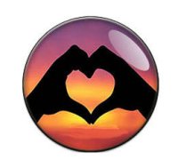 (image for) Snap Glass Jewelry -Love Hands Sunset