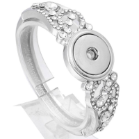 (image for) Snap Jewelry Hinge Bangle - Rhinestone Antique Clear