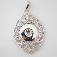 (image for) Snap Jewelry Pendant - Rhinestone Ellipse