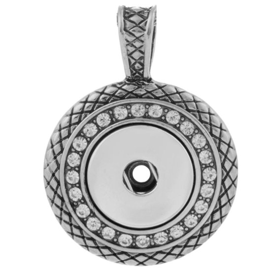 (image for) Snap Jewelry Pendant - Checkered Rhinestone - Click Image to Close