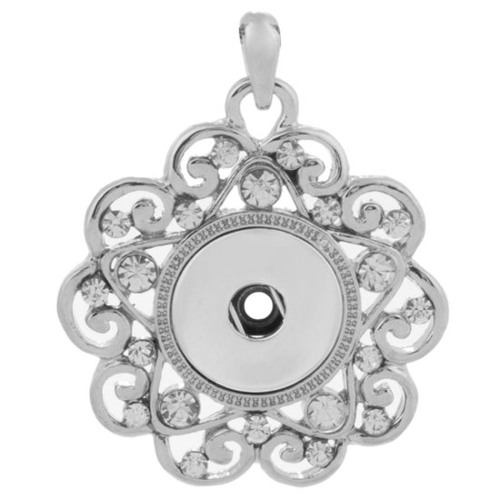 (image for) Snap Jewelry Pendant - Rhinestone Scroll Designer - Click Image to Close