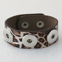 (image for) Snap Jewelry Bracelet Wide Leather Cheetah Design