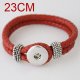 (image for) Snap Jewelry Bracelet Leather Hook & Loop - Red