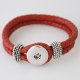 (image for) Snap Jewelry Bracelet Leather Hook & Loop - Red