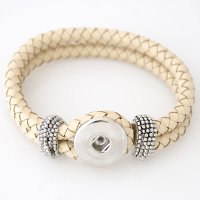 (image for) Snap Jewelry Bracelet Leather Hook & Loop - Light Beige