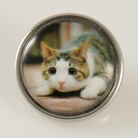 (image for) Snap Jewelry Photo - Animal - Cat Crouching