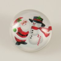 (image for) Snap Jewelry Glass - Holiday Santa and Snowman