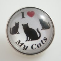 (image for) Snap Jewelry Glass - Animal - Love Cats