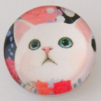 (image for) Snap Jewelry Photo - Animal - Cat White