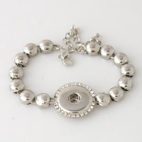 (image for) Snap Jewelry Bracelet Chain Lobster Circles & Rhinestone