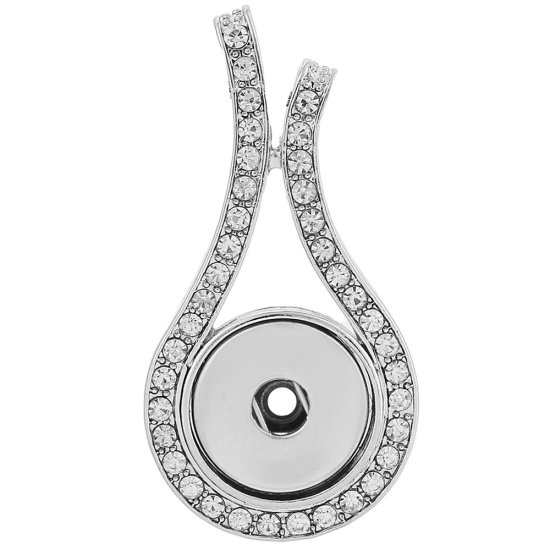 (image for) Snap Jewelry Pendant - Rhinestone Open Drop - Click Image to Close