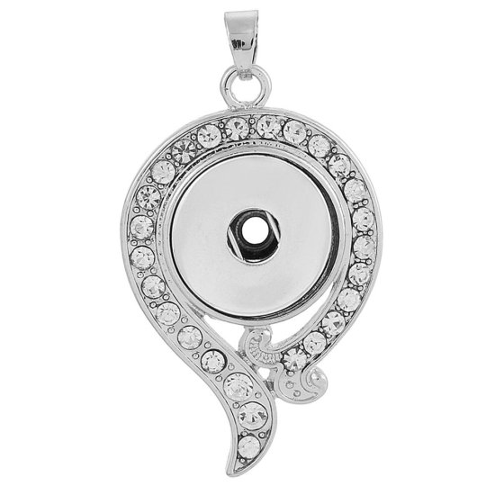 (image for) Snap Jewelry Rhinestone Pendant Designer Clear Stones - Click Image to Close