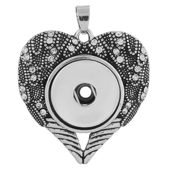 (image for) Snap Jewelry Angel Wing Heart Pendant - Click Image to Close