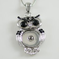 (image for) Snap Jewelry Pendant - Owl & Black