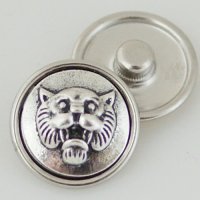 (image for) Snap Jewelry Metal - Silver Design - Wild Cat