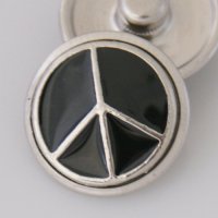 (image for) Snap Jewelry Enamel - Peace Sign - Black