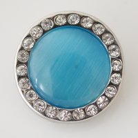 (image for) Snap Jewelry Dome Crystal - Cat's Eye Blue & Clear