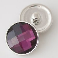 (image for) Snap Jewelry Faceted Silver Trim Crystal Purple